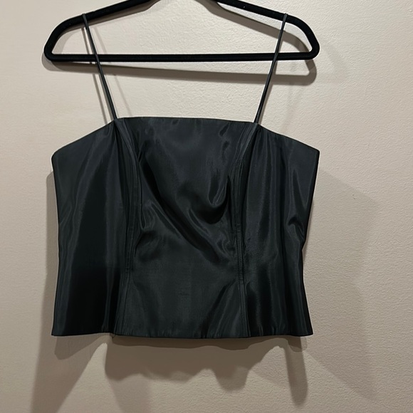 JS Collections Black Bustier Crop - Picture 1 of 5